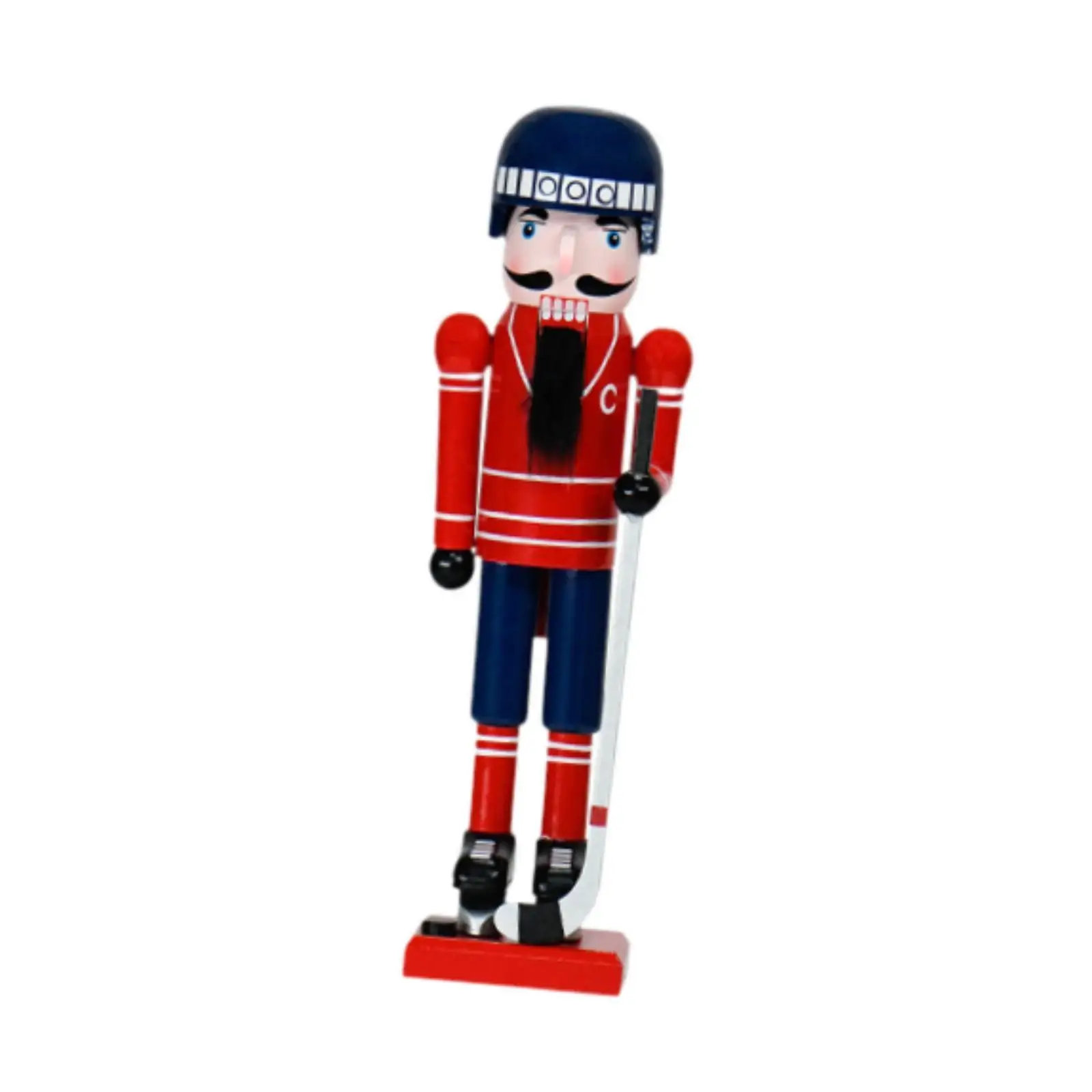 Christmas Wood Ice Hockey Nutcracker Xmas Puppet Toy for Shelves