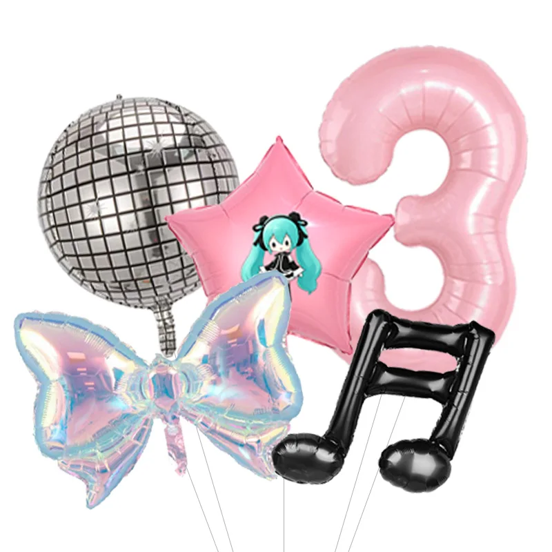 Hatsune Miku MEIKO KAITO Themed Balloon Bouquet Foil Mylar for Vocaloid Family Birthday Party Cake Table Decor - view 3
