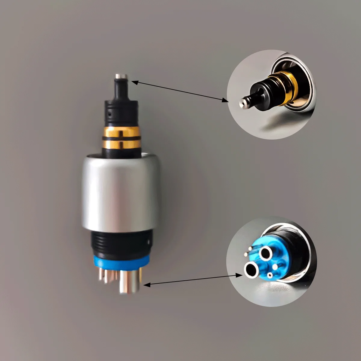 Acoplador de acoplamento rápido profissional, adequado para w & h, 6 furos, turbina dentária de alta velocidade, padrão e cabeça de torque, rotor de ar para den