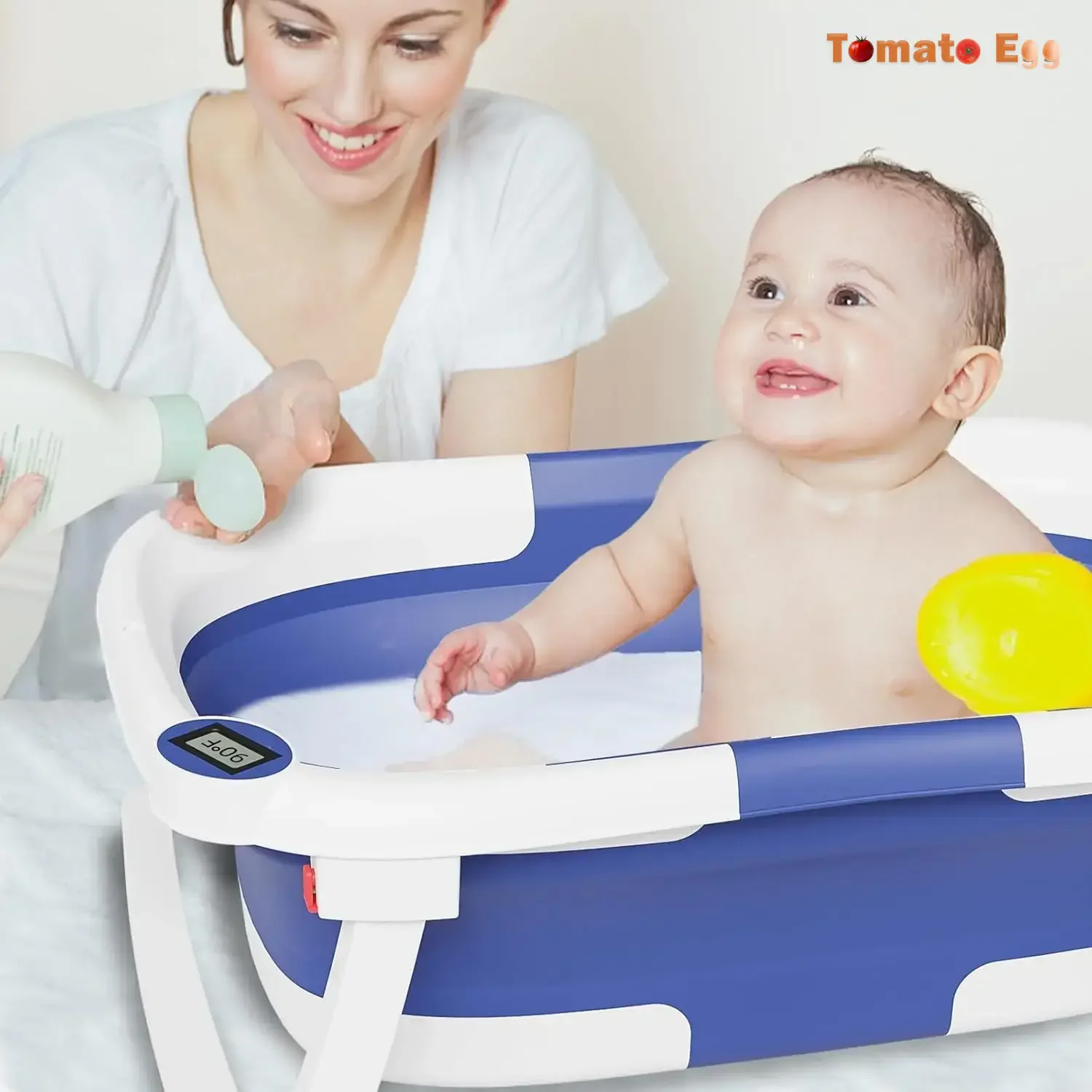 Collapsible Baby Bathtub Real-time Temperature Bathtub Portable Travel Baby Bath Suitable for Babies 0-36 Months