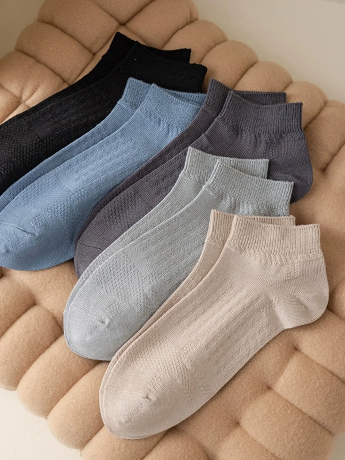 

Anti-Odor Bamboo Fiber Men's Socks Thin Breathable Sweat Absorbent Sports Socks Double Needle Bamboo Charcoal Cotton Boat Socks