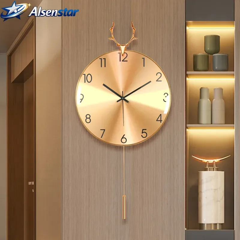Nordic Luxury Wall Clock for Home, Swing Clock, Minimalist Modern Circular Watch, Art Quartz Hanging Home Watch view 2