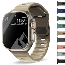 Silicone Strap For Apple Watch Band Ultra 2 49mm 44mm 45mm 42mm 41mm 42mm 38mm sport Watchband iwatch Series 9/8/7/6/3 bracelet