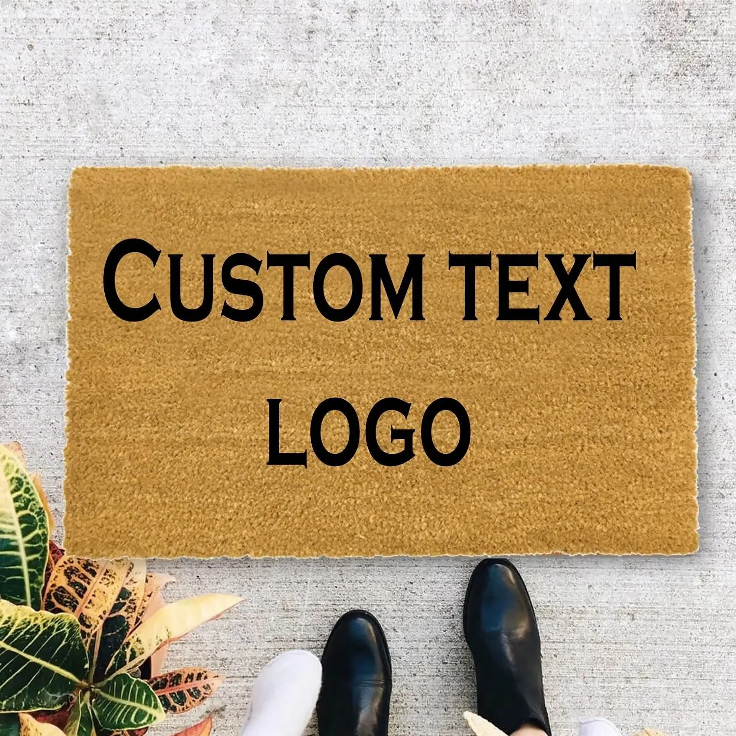 Custom Text Logo Doormat Unique Design Anti-slip Absorbent Welcome Mat Indoor Outdoor Entryway Carpet Home Company Bathroom Rug