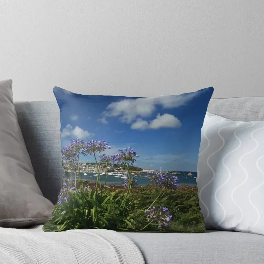 Agapanthus on the Scillies Throw Pillow christmas decorations 2025 christmas pillow case pillow