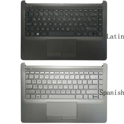 Teclado español/Latino para HP Pavilion 14-CF 14S-CF 14-DF 14S-DF 14-DK 14S-CR 240 245 G8, con reposamanos, cubierta superior, panel táctil, nuevo