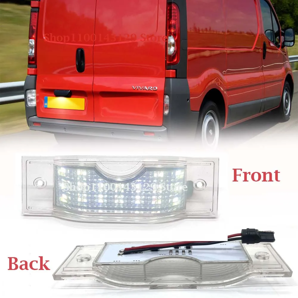 

2PC canbus Rear Led License Number Plate Light Lamp For Opel Vauxhall A B 2001-2014 Renault Nissan Primastar NV300 Fiat Talento