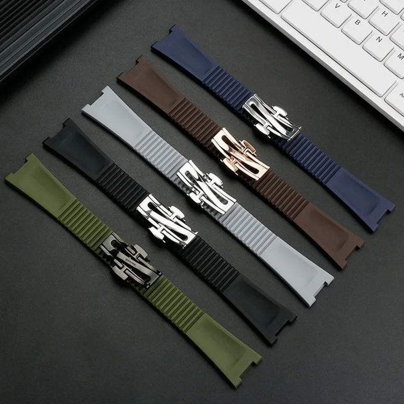 25mm Rubber Silicone Watch Band for Patek Philippe  5711 5712G Nautilus Wristband  Black Blue Brown Watchband Sports Strap Men