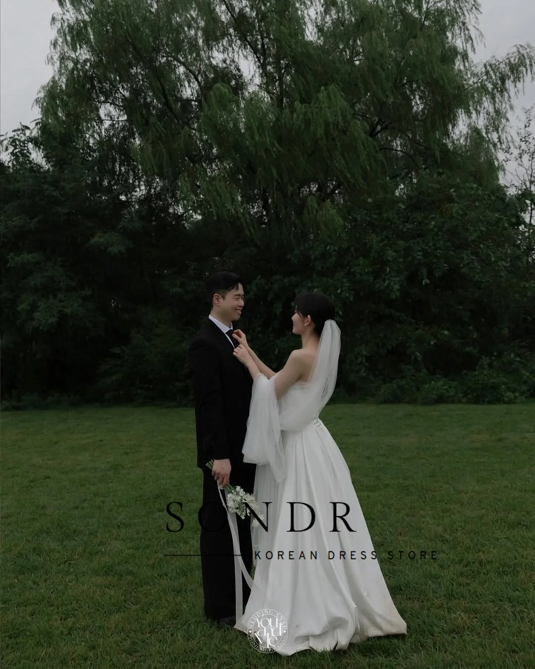 Sondr Новые корейские свадебные платья Фотосессия Индивидуальное свадебное платье без рукавов Простые элегантные самосвадебные платья для невесты