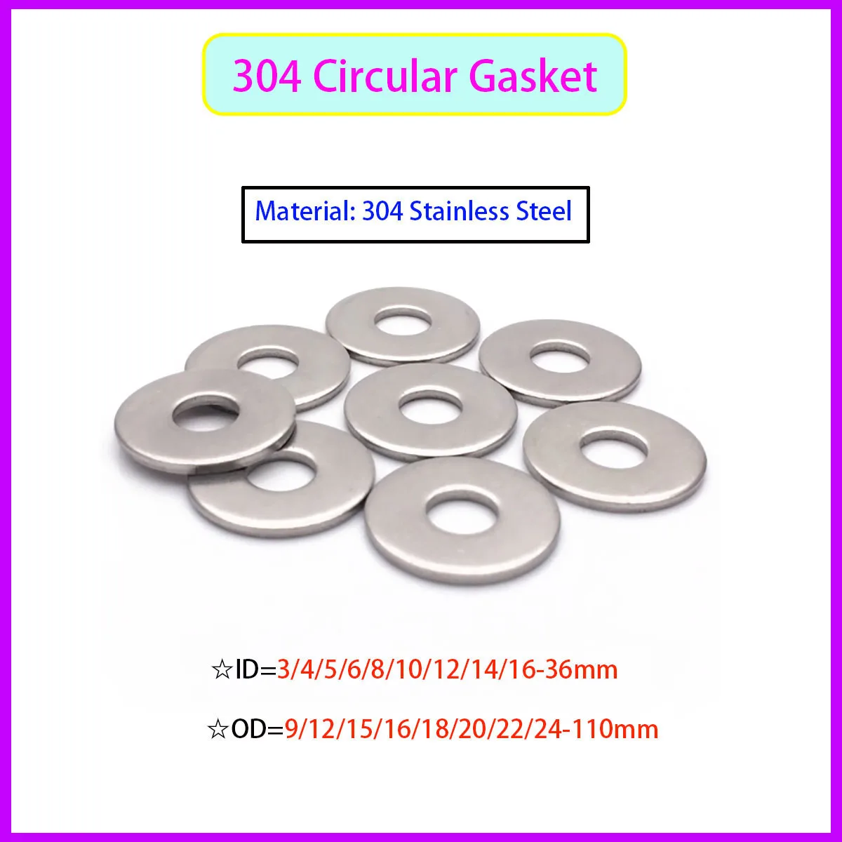 

304 Stainless Steel Large-sized Flat Washer