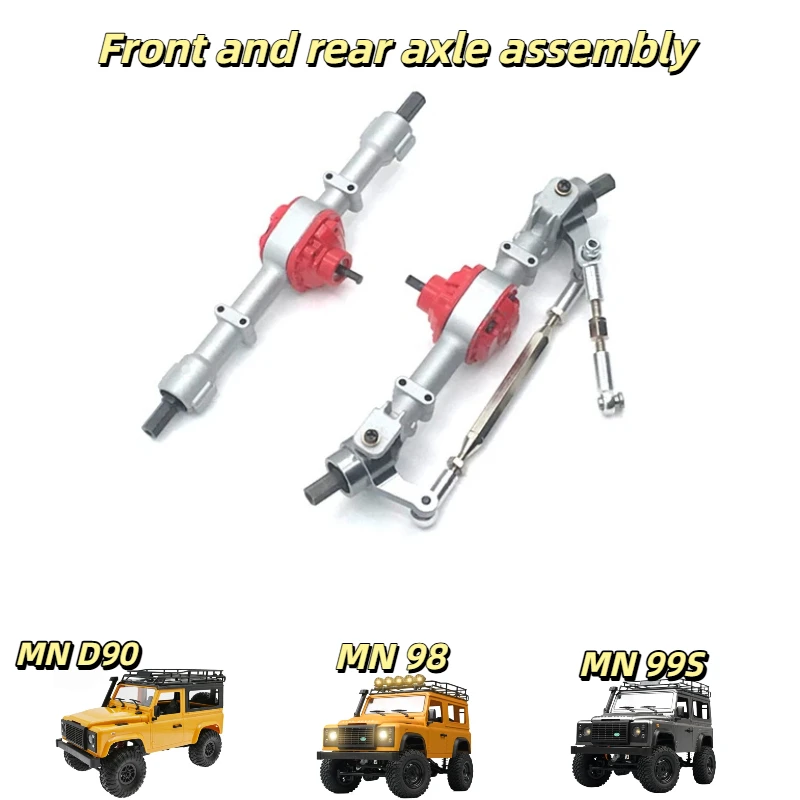 

Запасные части для радиоуправляемых машинок Mangniu D90 D91 D96 MN98 99S: металлический улучшенный комплект передней и задней оси.