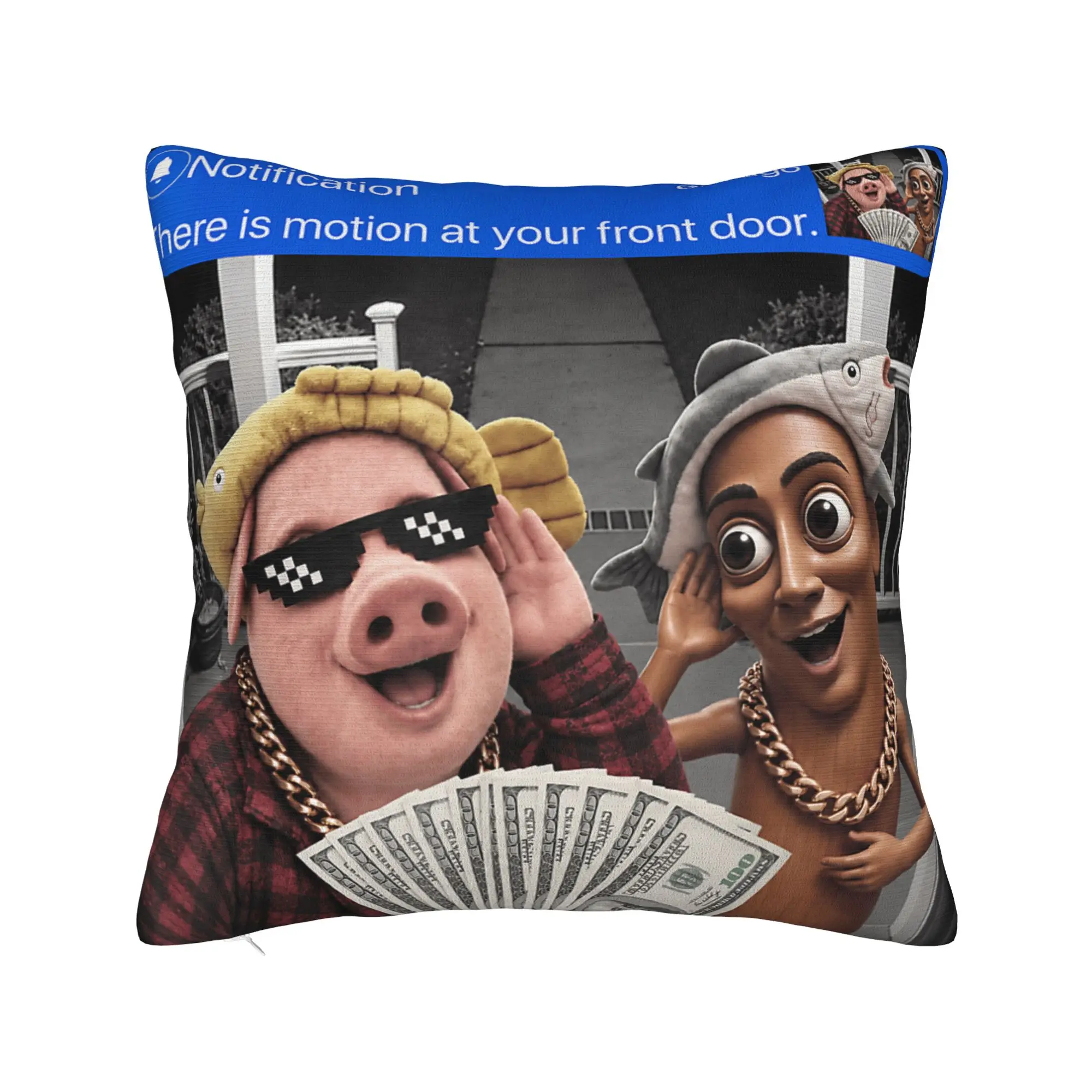 Pillow Cover Motion at Your Front Door Tung Tung Tung Sahur John Pork  Pillow Case For Sofa Couch Bed Living Room Pillowcases