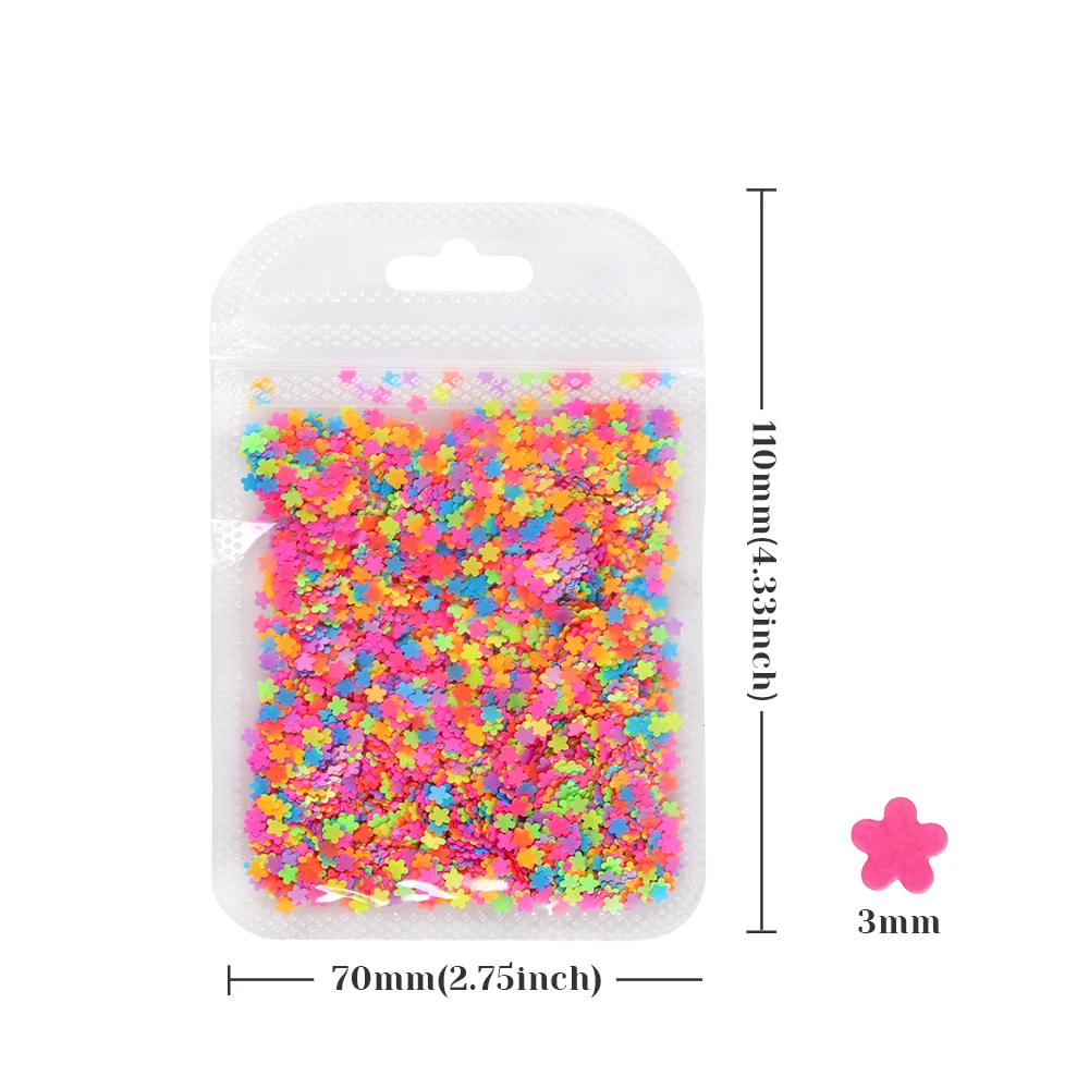 Fluorescent Kawaii Flower Sequins UV Silicone Mold Filling Multicolour Tiny Flowers Flakes DIY Jewelry Crafts Accessories Summer