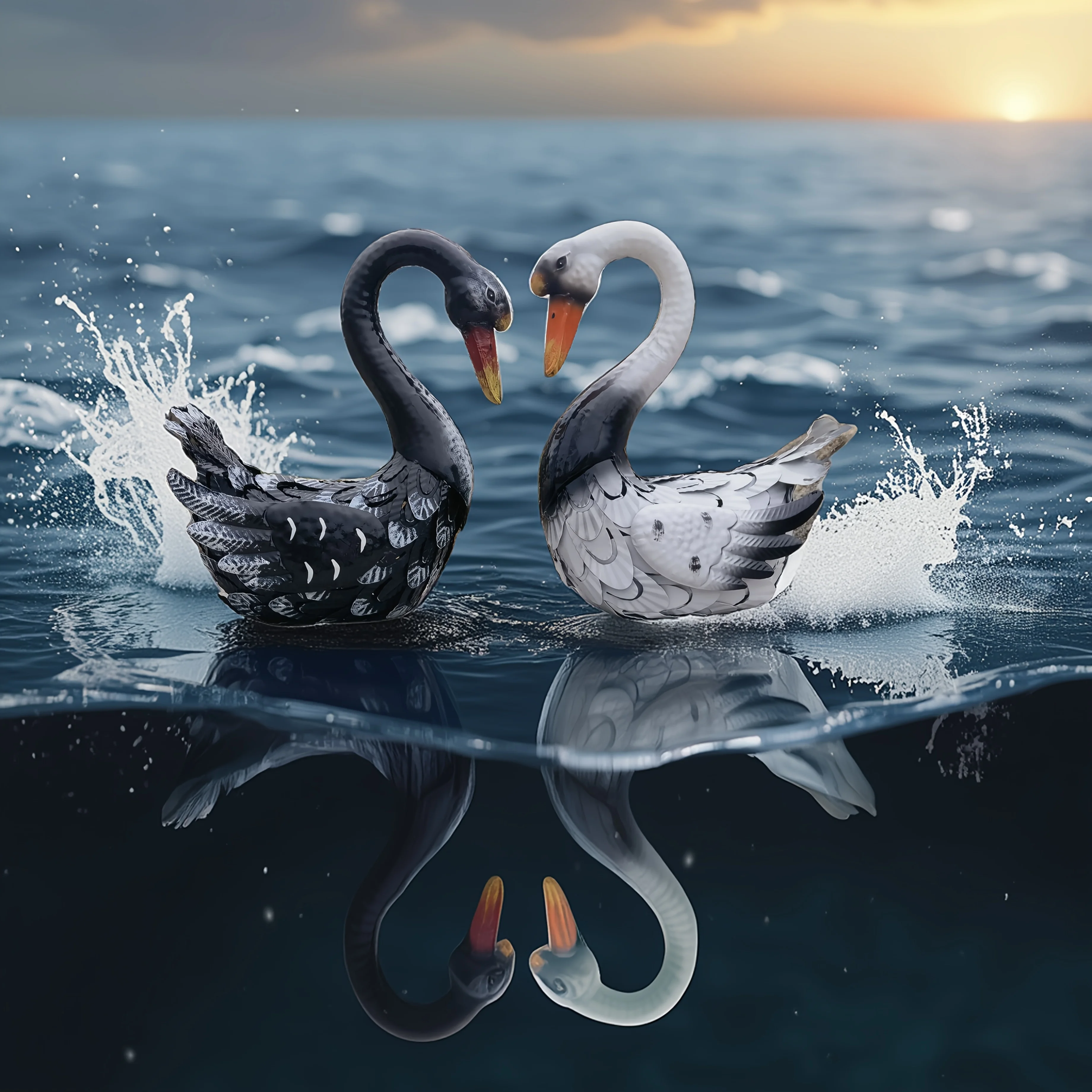 

2 шт., милые украшения для пары лебедя, домашний декор с животными, украшения для комнаты, фонтана и двора, идеально подходят для подарков на день святого Валентина, пара