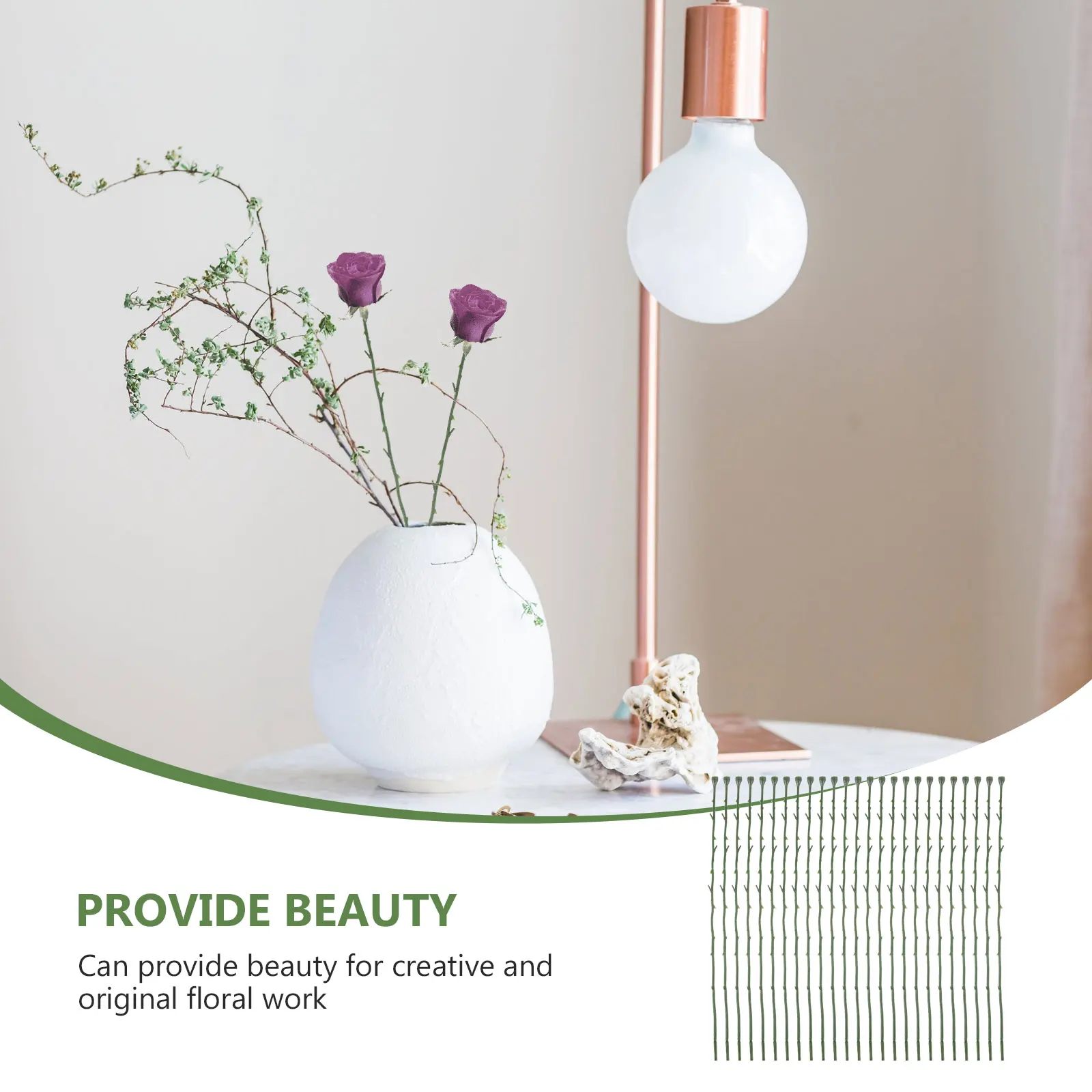 

50pcs Rose Stem made Material Artificial Flowers Hydrangea Stems Fake Flower Supplies Simulated Stems Floral Arrangement