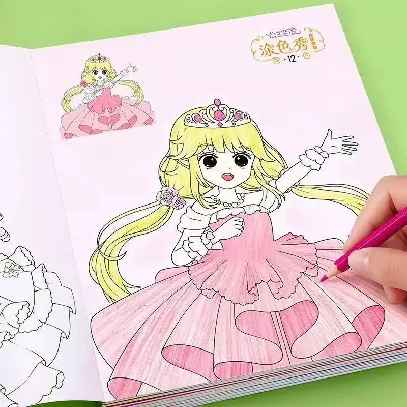 6Books Princess Coloring Book For Kids Girls Primary School Students' Graffiti Drawing Book For 3-10 Years Old