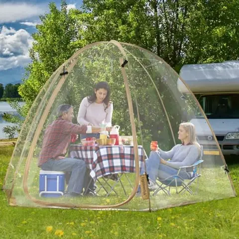 Pop Up Bubble TentLarge Oversize Igloo Screen House 4-6 Person Cold Protection Outdoor Igloo Winter Tent Snaps Fit 10'x10'x6.5'