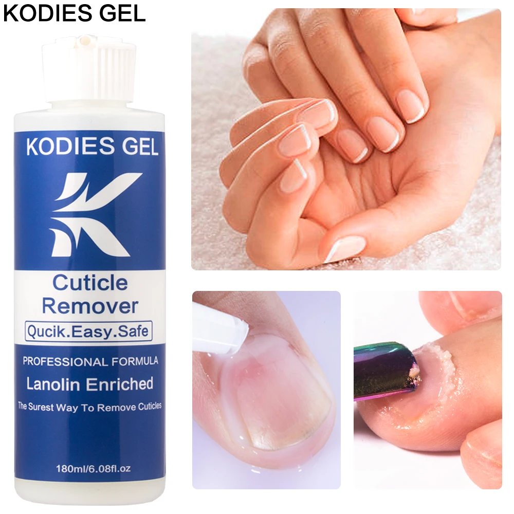 KODIES GEL 180ML Cuticle Remover Gel Nail Cuticle Remover Softener Liquid Manicure Nail Art Treatment Foot Exfoliator Pedicure