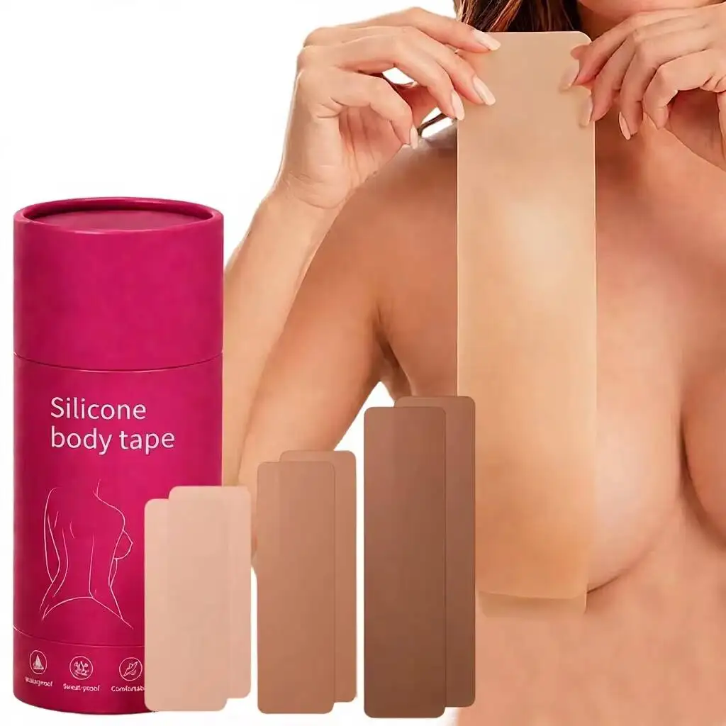 Body Boob Tape Knit Natural Color For Breast Lift No Show Nipple Covers Pasties Adhesive Strapless Push Up Sticky Bra