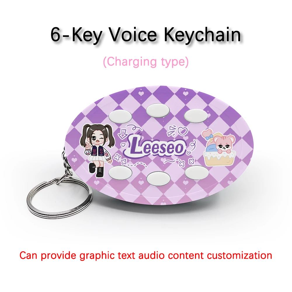 

Creative Voice Keyring For IVE Member LEESEO Lee Hyunseo 6-Key Audio / Picture Customization Rechargeable Keychain Pendant Gift