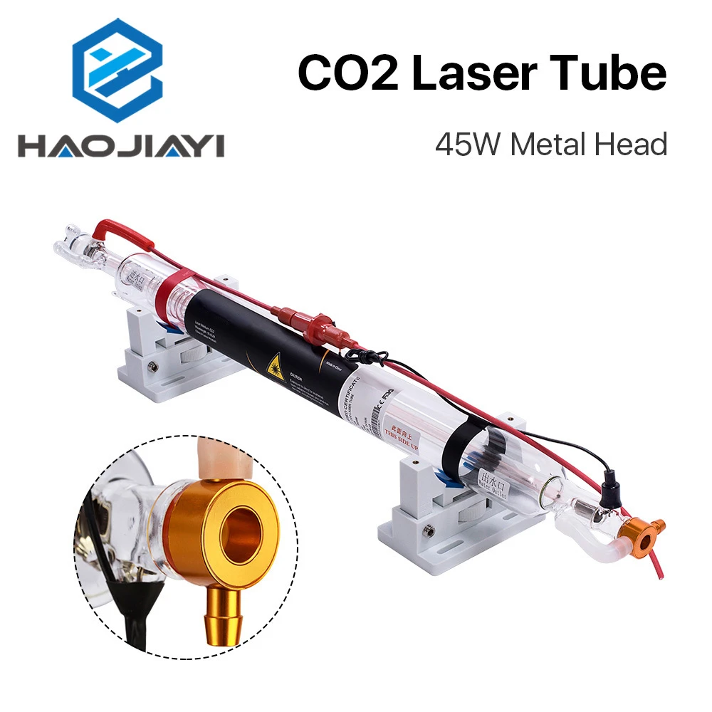 Tubo di vetro da 850MM con testa in metallo Laser Co2 da 45-50W per macchina da taglio per incisione Laser CO2