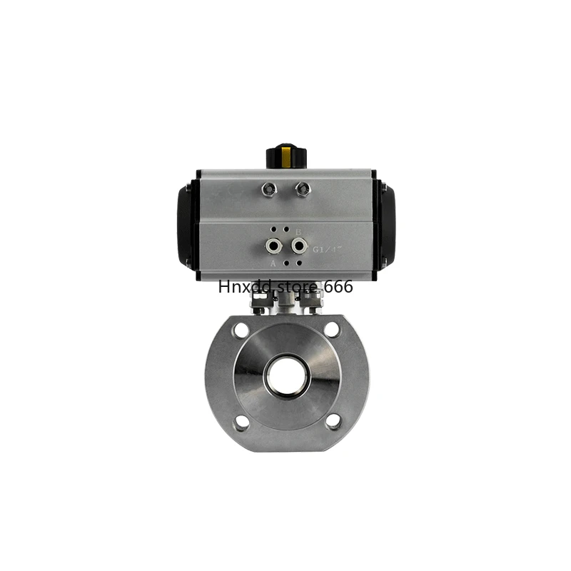 Stainless Steel Pneumatic Flange Ball Valve/Q671F-16P Clip-on High Platform Italian Ultra-thin