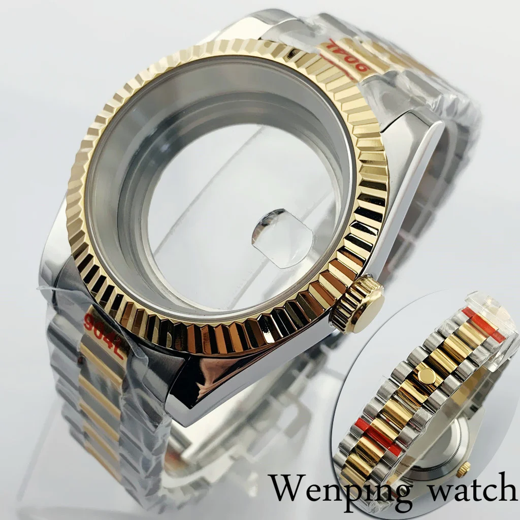 New 36mm/39mm Rose Gold Watch Case Sapphire Glass Fit NH35 NH36 ETA 2836 MIYOTA 8215 MINGZHU 2813 3804 ETA2824 PT5000 Movemen