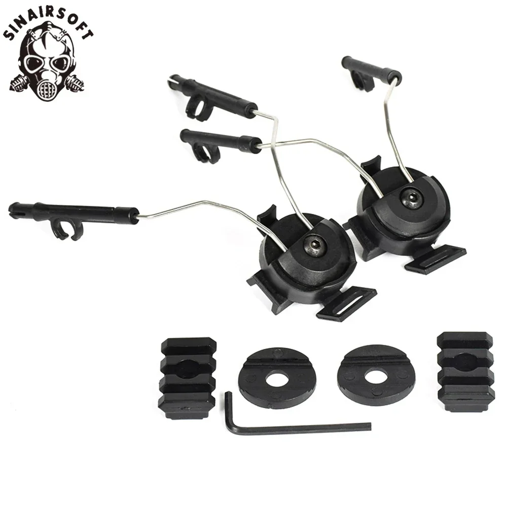 SINAIRSOFT Taktischer Schnellhelm ARC-Schienenhalterungen Headset-Schienenadapter Headset-Halterungsset Schießhalterung für Ops-Core