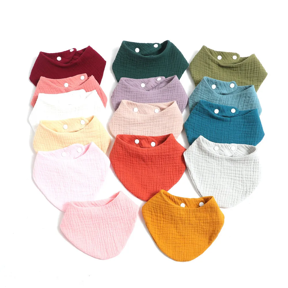 Baby Bibs Triangle Double Cotton Bandana Bibs Baby Boys Girls Babador Feeding Smock Infant Burp Cloth Baby Saliva Towel Stuff