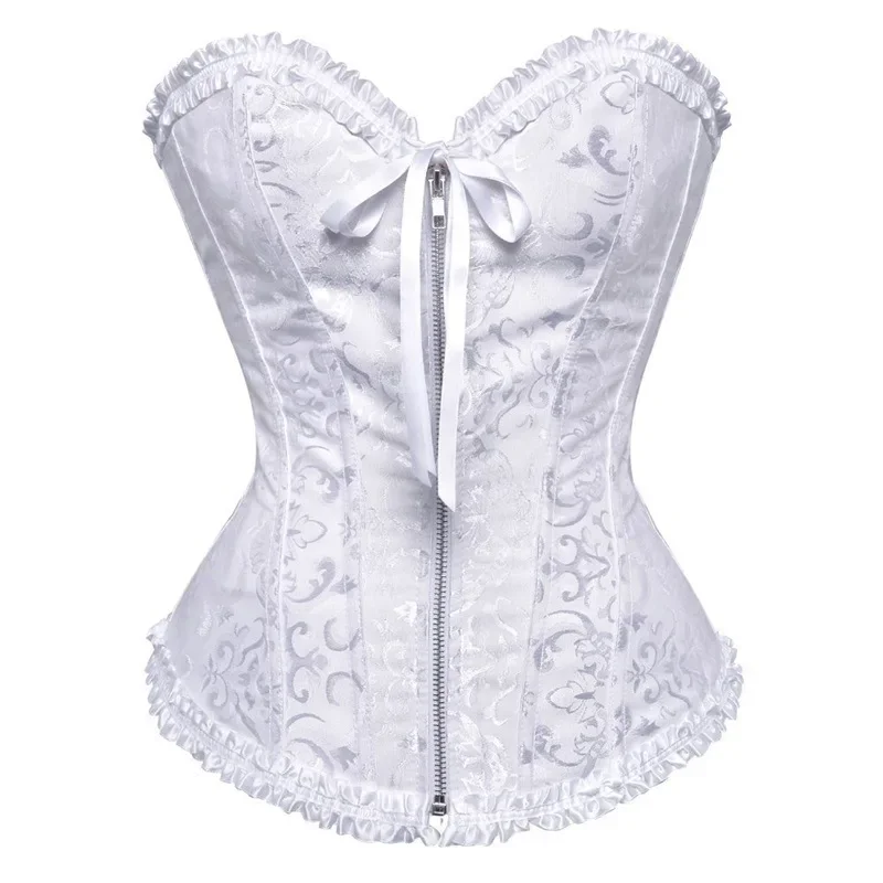 Women Sexy Corsets and Bustiers Lingerie Overbust Zipper Front  Gothic Corset Top Plus Size Korsett Vintage Exotic Clothing