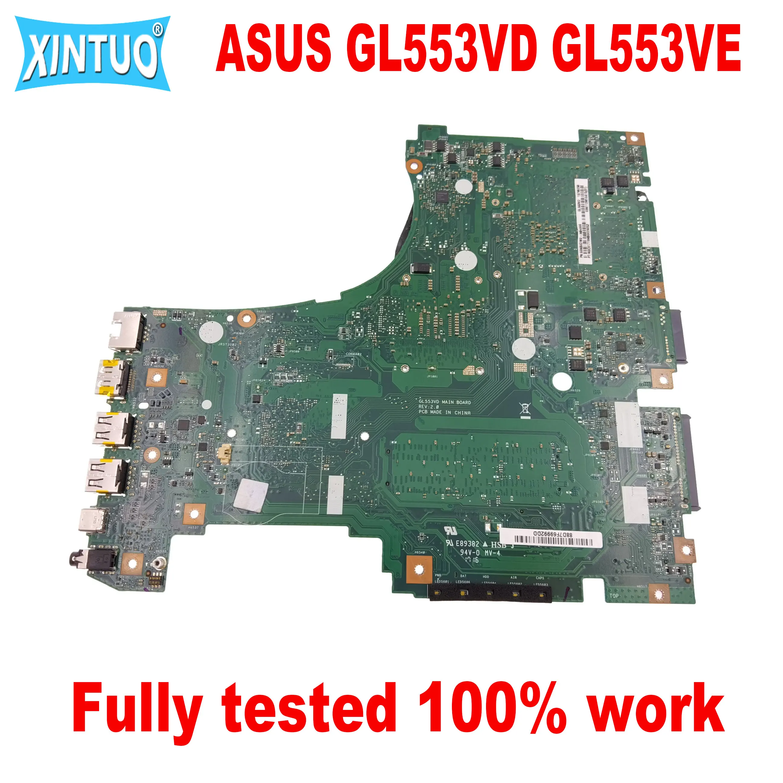 Imagem -02 - Motherboard para Asus Gl553vd Gl553vd Gl553ve Fx553v Fx553ve Fx53vd Zx53v Laptop Motherboard com Cpu Gtx1050 i5 i7 1050ti Gpu