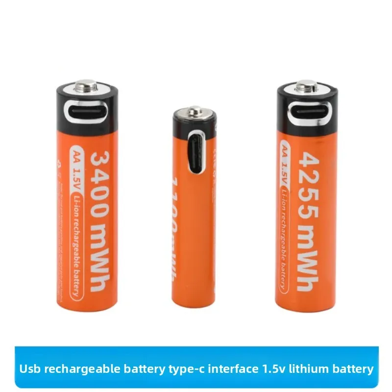 1.5V USB Rechargeable Li-ion Battery Type-C Charging AA AAA Batteries with LED Indicator