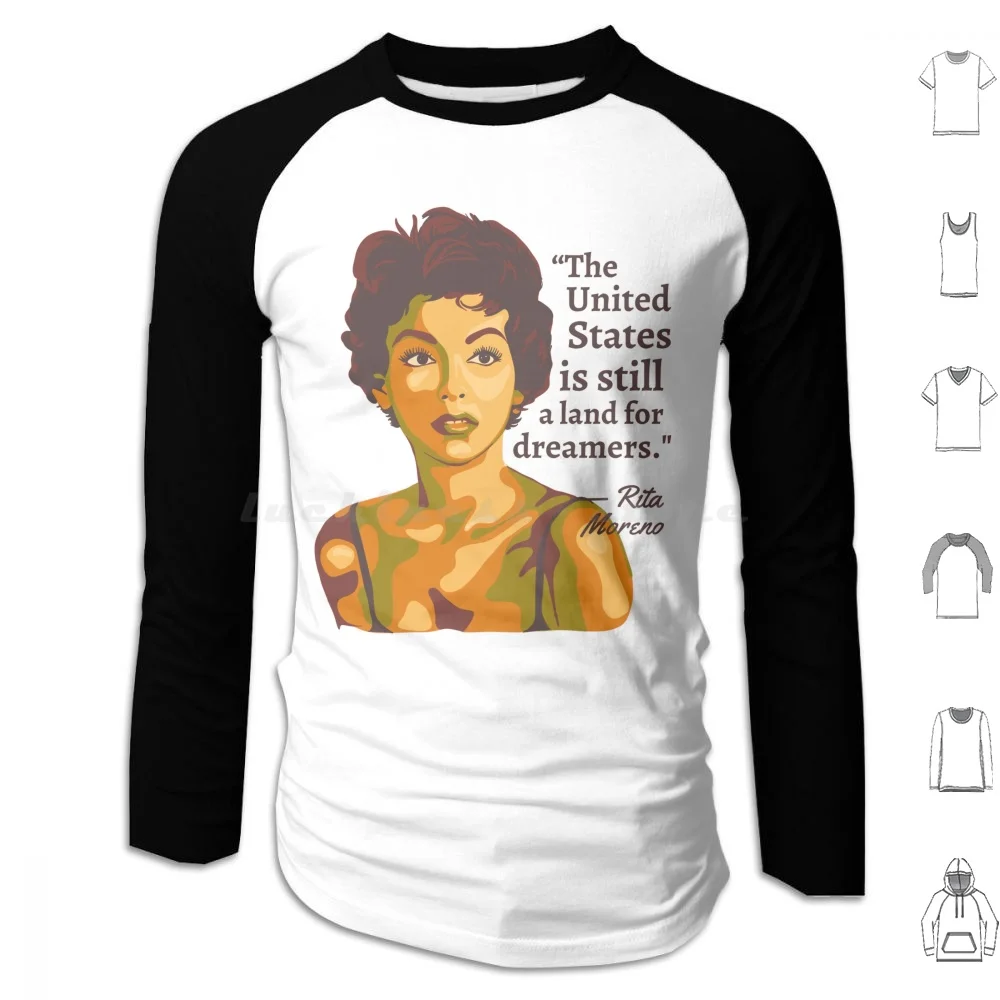 Rita Moreno Portrait And Quote Hoodies Long Sleeve Rita Moreno One Day At A Time Netflix Isabella Gomez Elena Alvarez