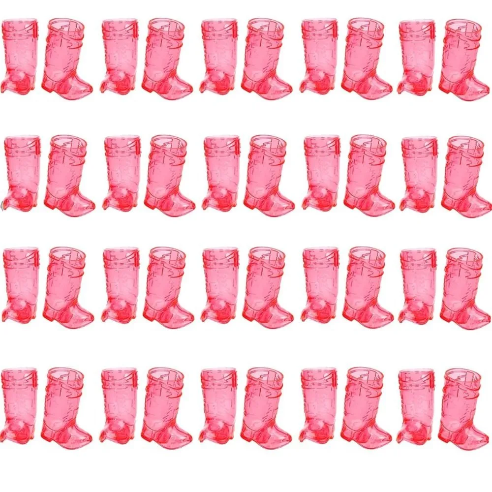 10Pcs Creative 1 Oz Mini Cowboy Boot Glasses Plastic Transparent Western Cowboy Glasses Drinking Cups Bachelorette Party