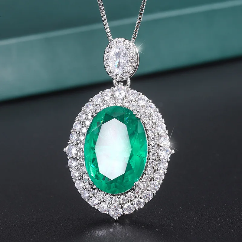 Jewelry Gold-Plated Colored Gems Pendant Necklace Denier Birthday Gift Main Stone 13*18