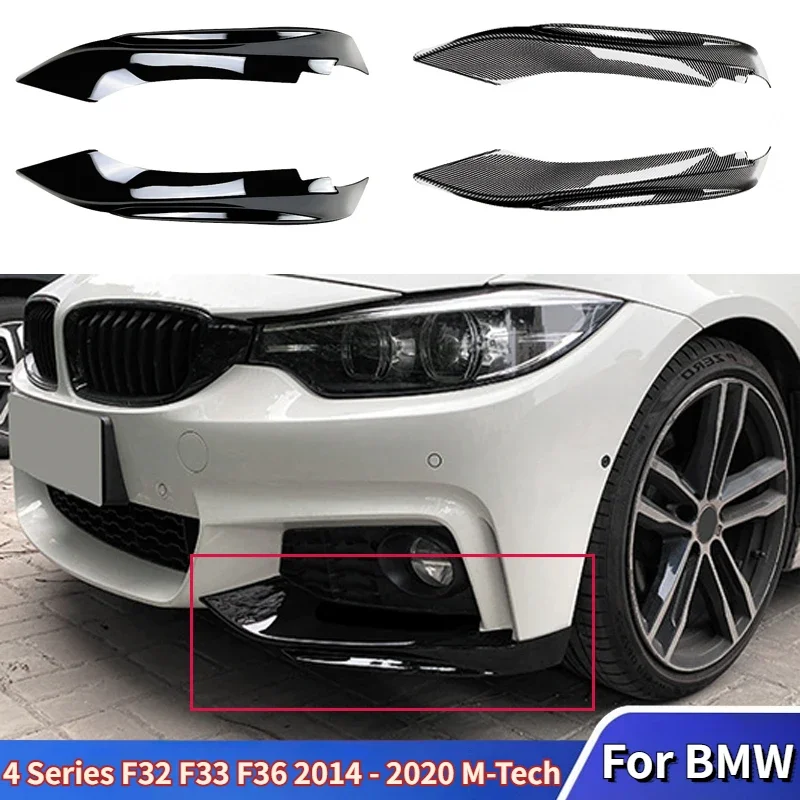 2pcs MP Style Front Bumper Lip Spoiler Splitters For BMW F32 F33 F36 4 Series 2014-2020 M-Sport M-Tech Bodykit Tuning Accessorie