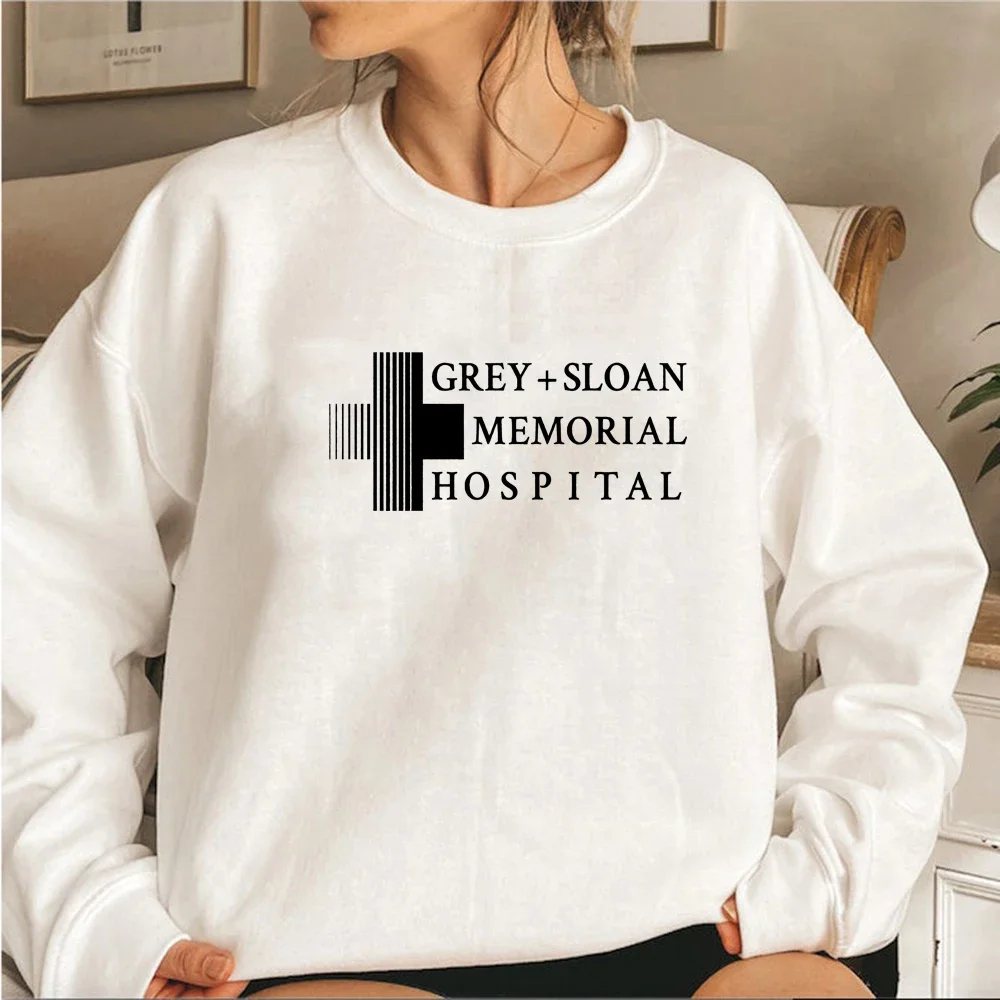 Grey + Sloan Memorial Hospital Unisex Sweatshirts Grey\'s Anatomy TV Show Hoodies Streetwear Women Top Casual Pullovers Hoodie