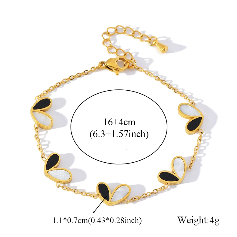 EILIECK 316L Edelstahl Kreatives Herz-Halsketten-Armband-Ohrringe-Set für Damen, Modischer Goldfarbener Wasserdichter Schmuck als Geschenk – Detail 8