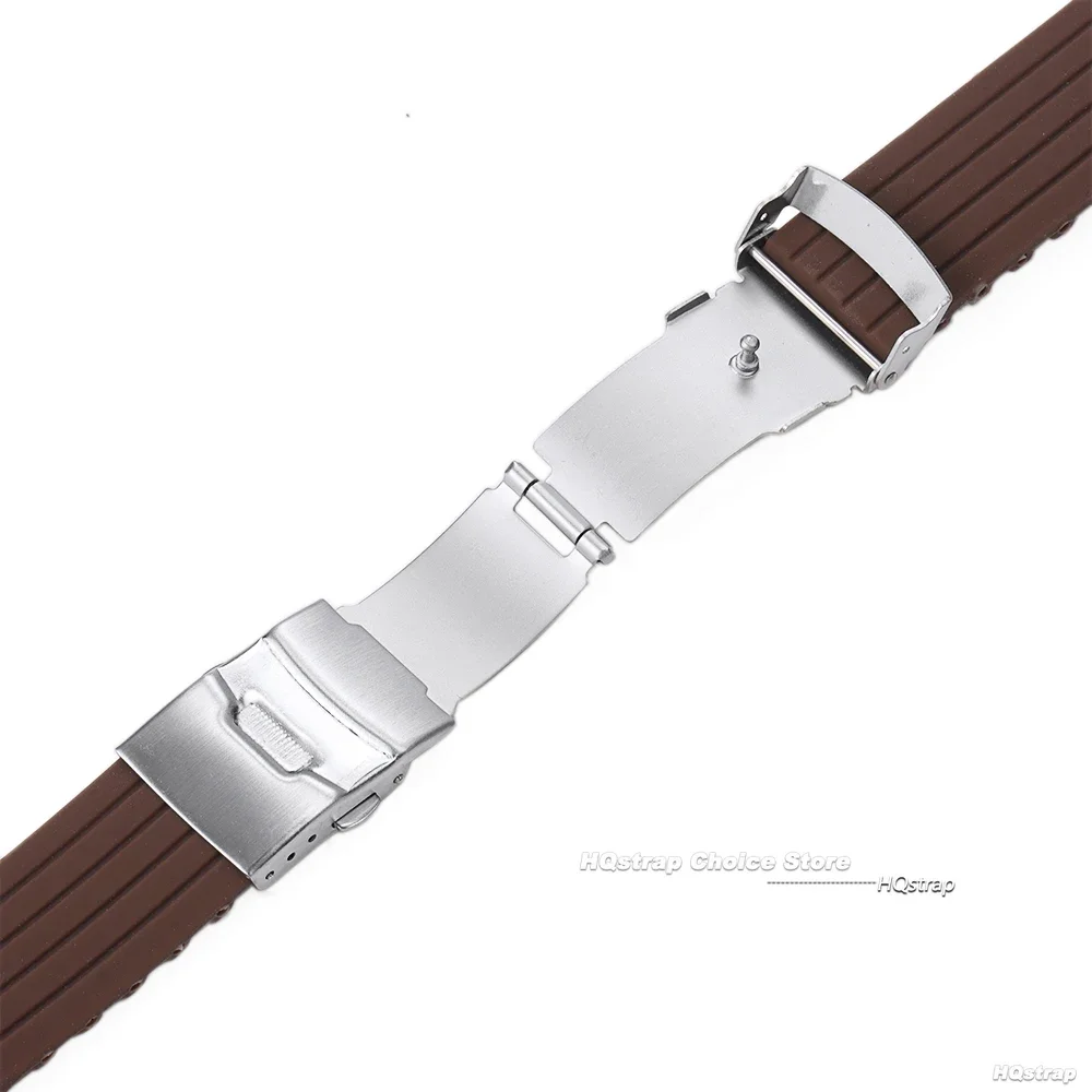 سيليكون ساعة مطاطية حزام الفرقة نشر مشبك 18 مللي متر 20 مللي متر 22 مللي متر 24 مللي متر ل Seiko استبدال حزام الإفراج السريع الرياضة حزام الساعات