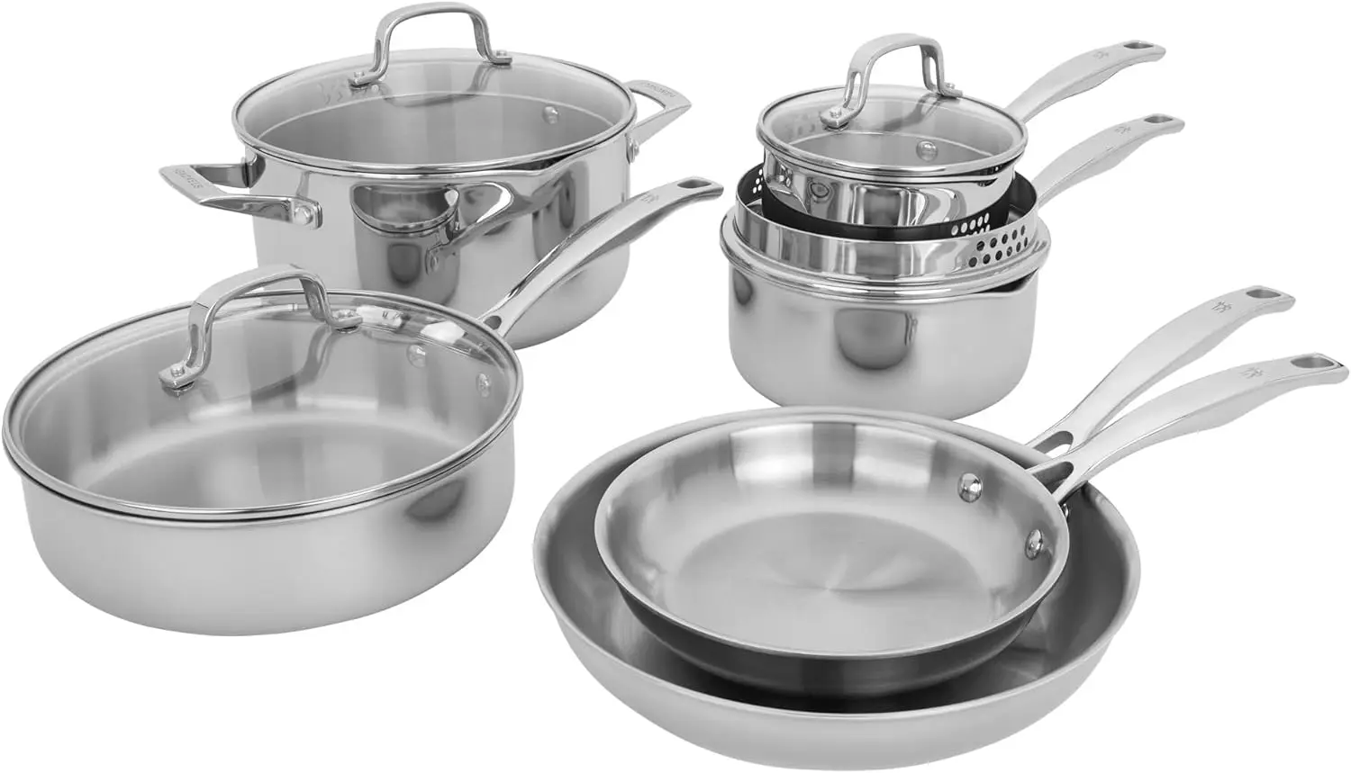 Induction Pot and Pan Set, Stainless Steel, Durable and Easy to clean