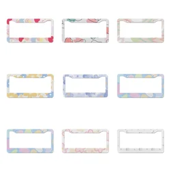 Beautiful Oil Painting Flower Series Aluminum Alloy American Car License Plate Cover Car Decoration Customizable