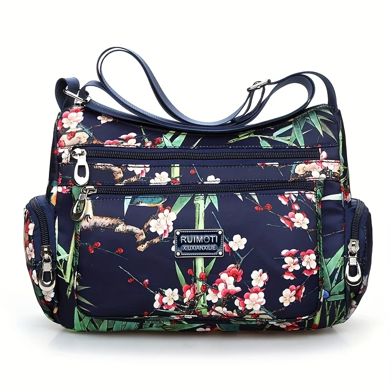Leichte Nylon-Umhängetaschen für Damen, Schultertaschen mit mehreren Mustern für den Alltag, Reisen, Freizeitausflüge mit verstellbaren Trägern – Detail 6