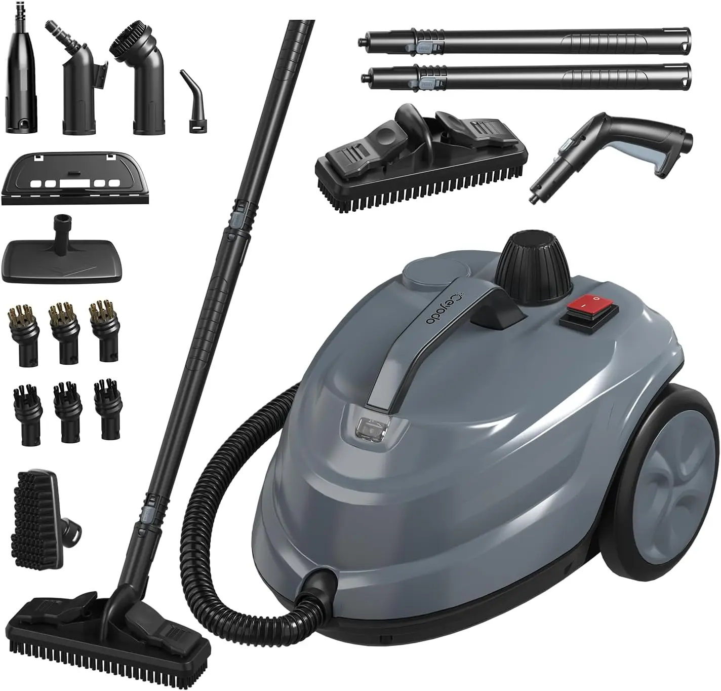 

Steam Cleaner, Powerful Heavy Duty Canister Steamer with 34 Accessories, Steam Mop with 16.4 Ft Extra-Long Power Cord for Home