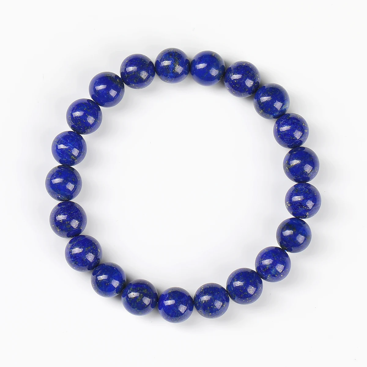 

JD Natural Stone Afghan Lapis Lazuli Bracelet Genuine Deep Blue Gem Beads Handmade Jewelry for Women Men Healing Unique Gift