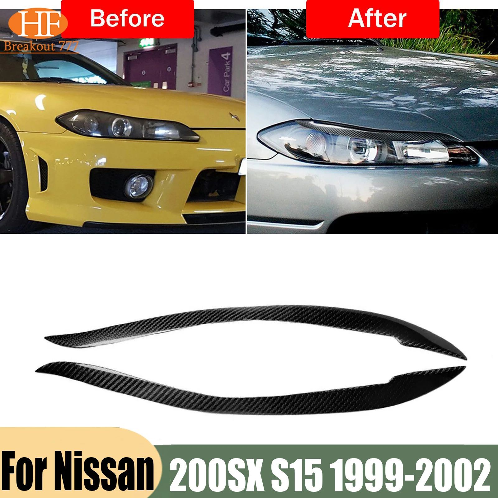for-nissan-200sx-s15-1999-2002-real-carbon-fiber-headlight-eyebrow-eyelid-trim-2000-2001