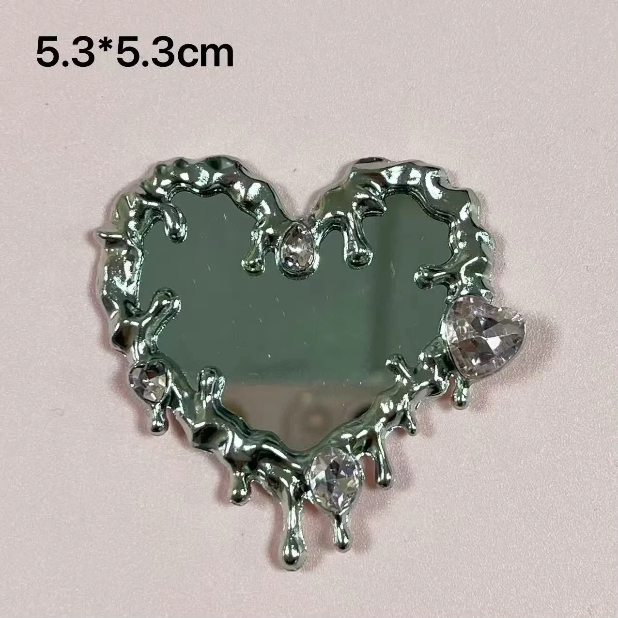 4Pcs Golden Silvery Love Water Droplet Rhinestone Crown Pearl Crystal Diamond Butterfly Mirror Decor Junk Phone Case Akcesoria