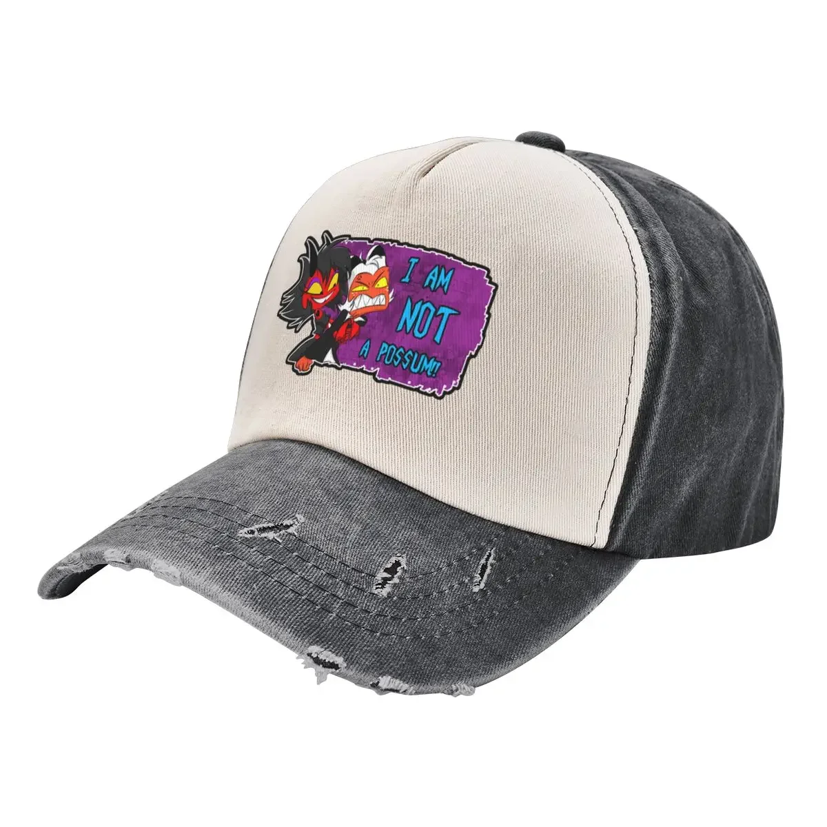 Moxxie Millie Not A Possum Men Women Baseball Cap Helluva Anime Distressed  Hats Cap Outdoor Activities Gift Headwear