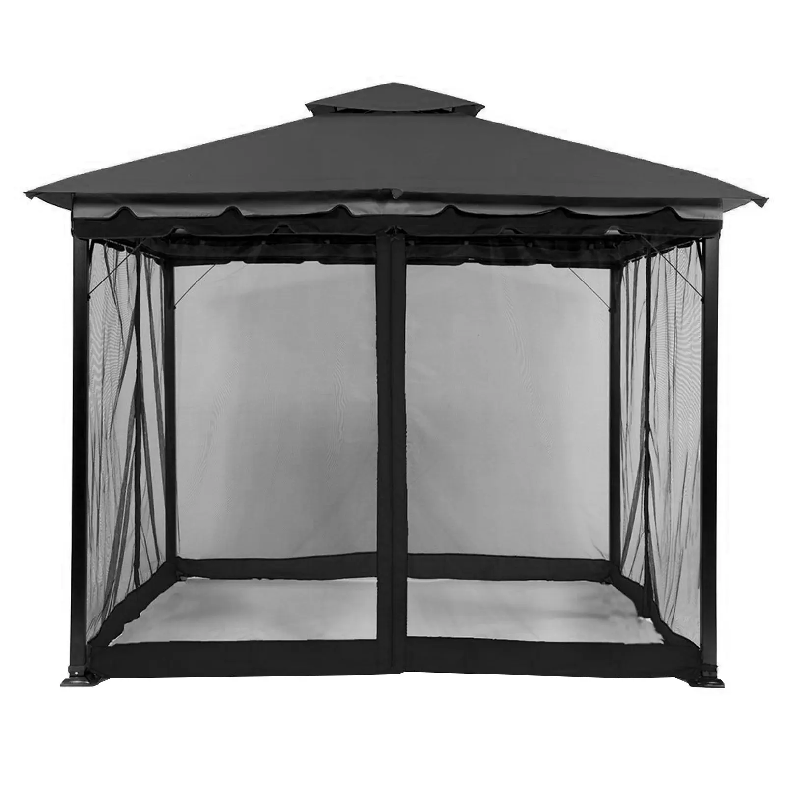 Gazebo mosquiteiro tenda acampamento dossel quadro toldo ao ar livre parede lateral quadrado mosquiteiro com zíper para jardim pátio sunshare