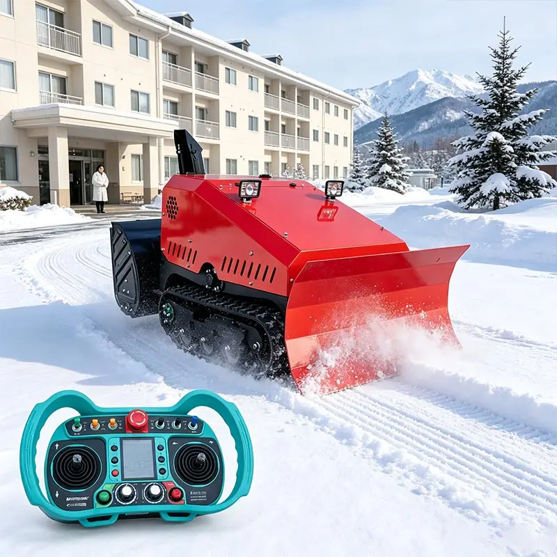 Advanced Multi-Functional 16HP Diesel Remote Control for Residential and Hospital Snow Removal Crawler Snow Blower
