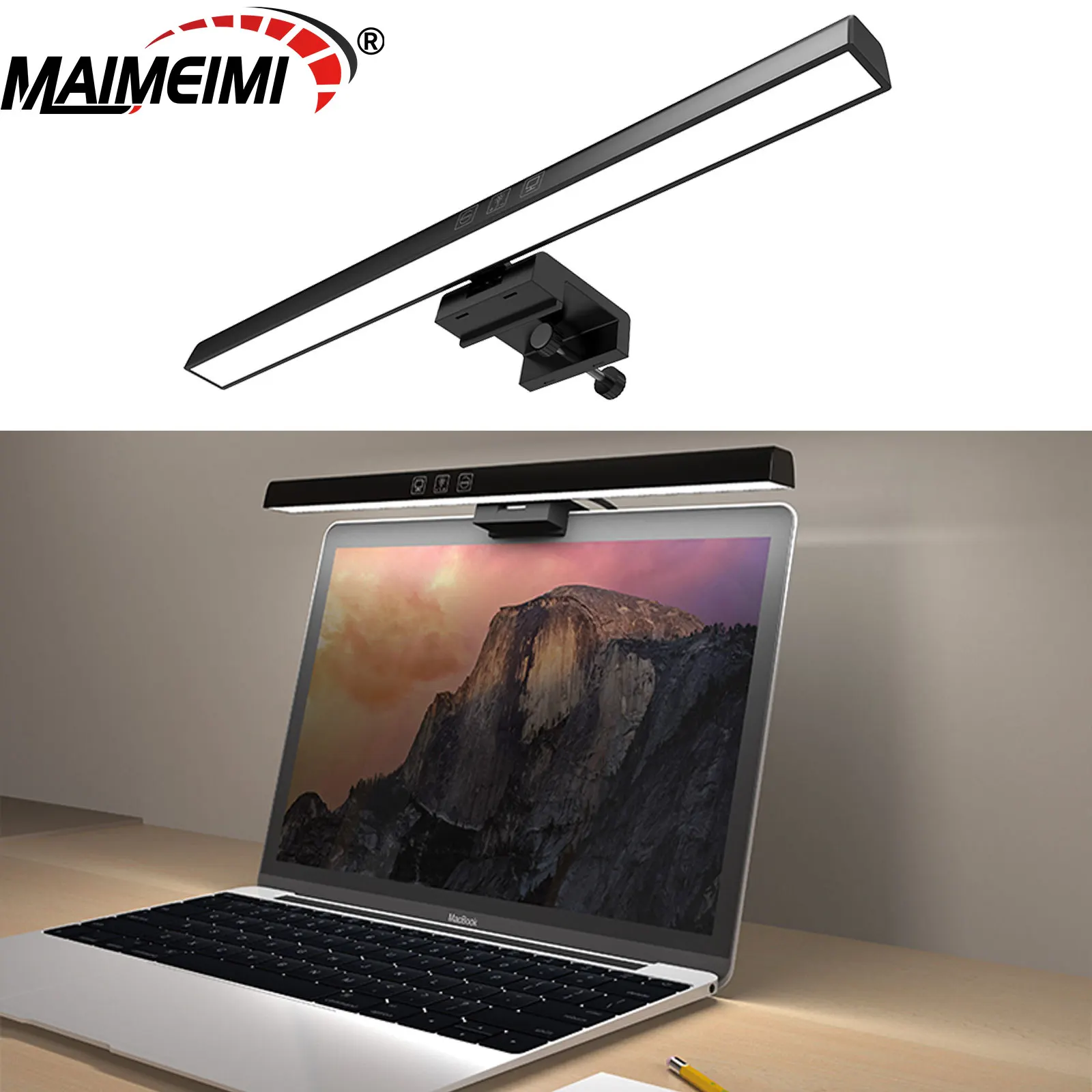 

Настольная лампа для ухода за глазами 33 см 50 см, светодиодная подвесная настольная лампа для монитора компьютера, экрана, панель с бесступенчатым затемнением, офисная подвесная настольная лампа для чтения и учебы